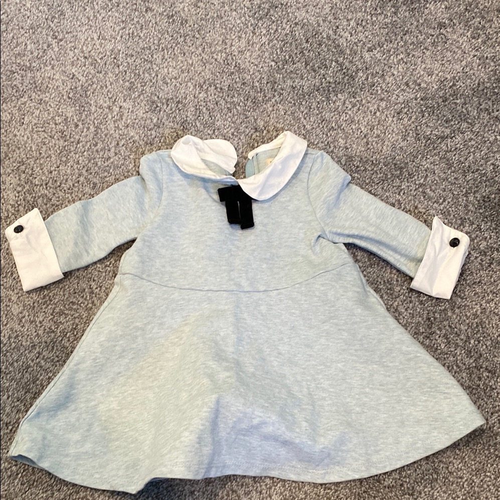 Hope And Henry Blue Dress With White Collar Accents